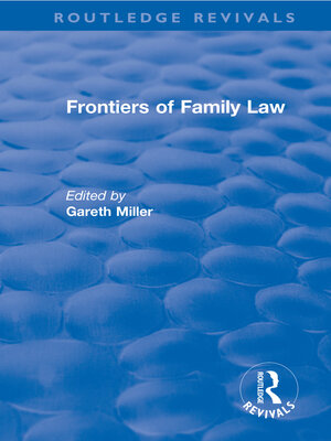 cover image of Frontiers of Family Law